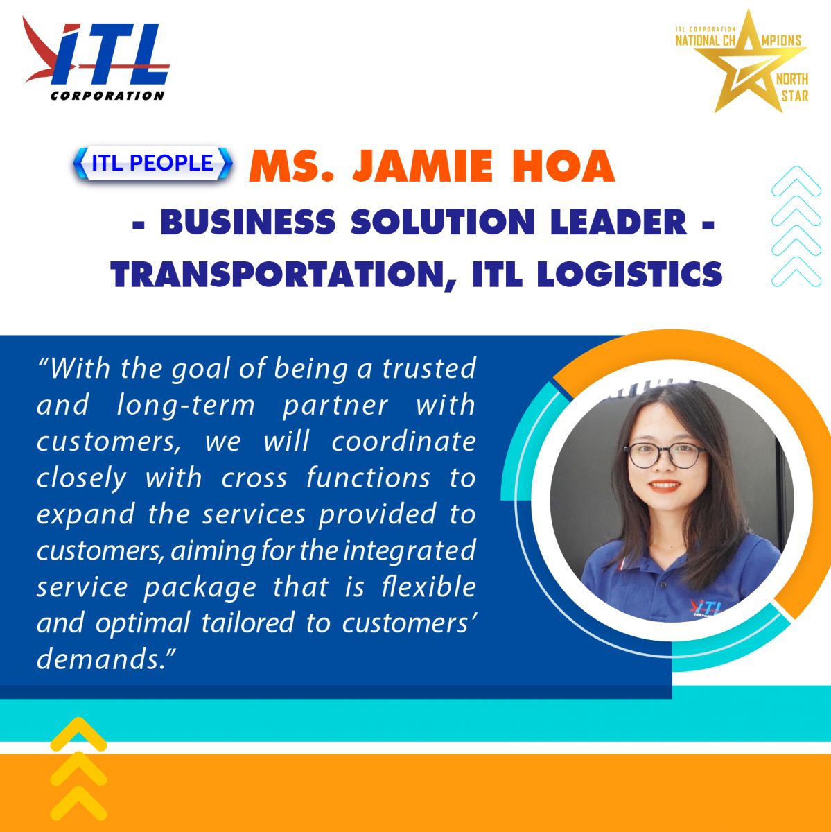 [ITL PEOPLE] Ms. Jamie Hoa – Business Solution Leader, Transportation, ITL Logistics